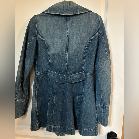 Vintage Light Distressed Juicy Couture Denim Double-Breasted Jacket.  Size M - Picture 4 of 4